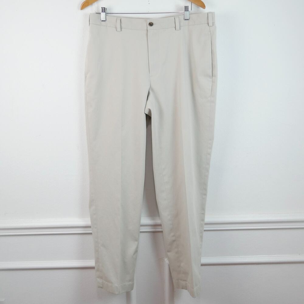 Brooks Brothers Advantage Chino Clark 35 x 32 Pants Machine Washable Preppy